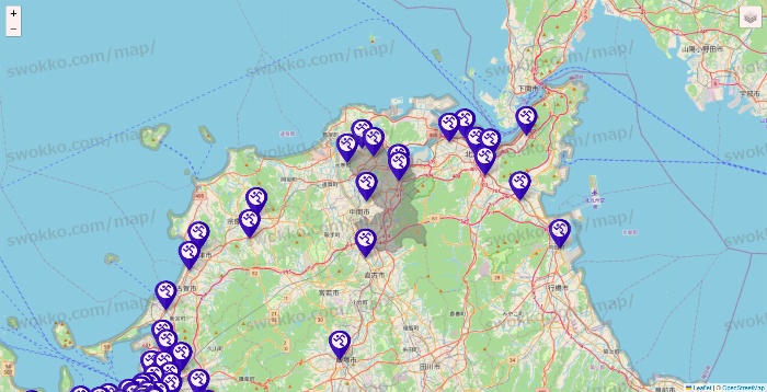 福岡県のエニタイムフィットネスの店舗地図