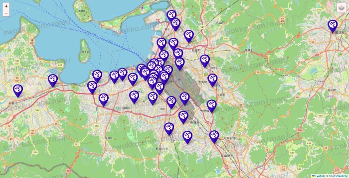 福岡県のエニタイムフィットネスの店舗地図
