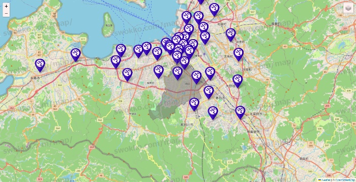 福岡県のエニタイムフィットネスの店舗地図