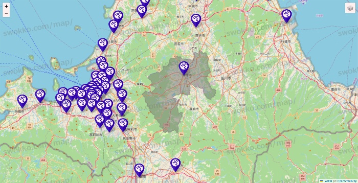 福岡県のエニタイムフィットネスの店舗地図