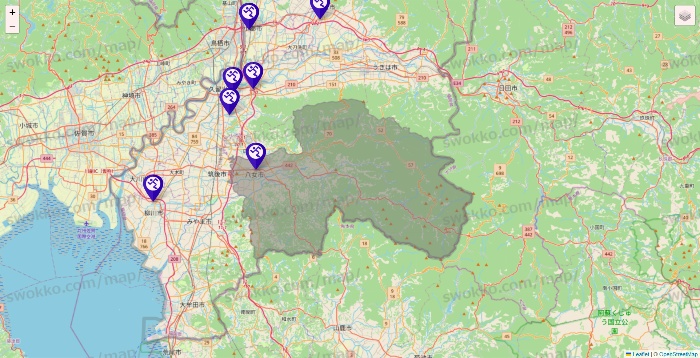 福岡県のエニタイムフィットネスの店舗地図