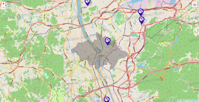 福岡県のエニタイムフィットネスの店舗地図