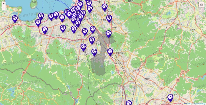 福岡県のエニタイムフィットネスの店舗地図