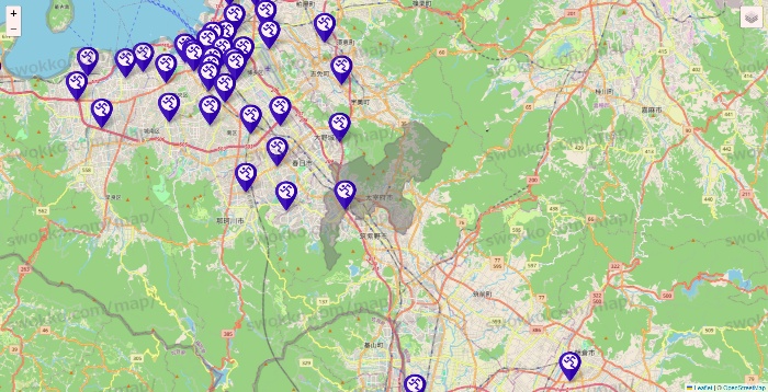 福岡県のエニタイムフィットネスの店舗地図