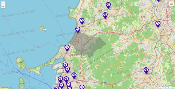 福岡県のエニタイムフィットネスの店舗地図