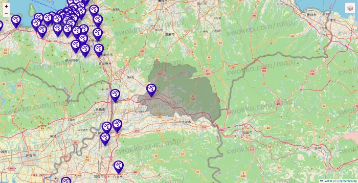 福岡県のエニタイムフィットネスの店舗地図