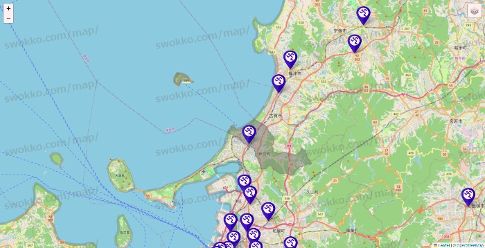 福岡県のエニタイムフィットネスの店舗地図