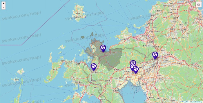 佐賀県のエニタイムフィットネスの店舗地図