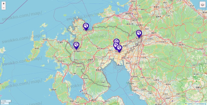 佐賀県のエニタイムフィットネスの店舗地図