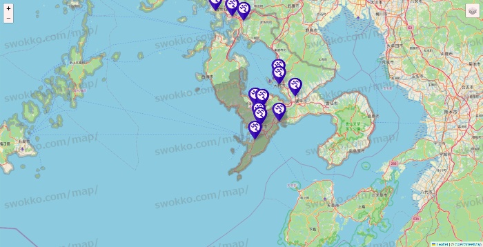 長崎県のエニタイムフィットネスの店舗地図