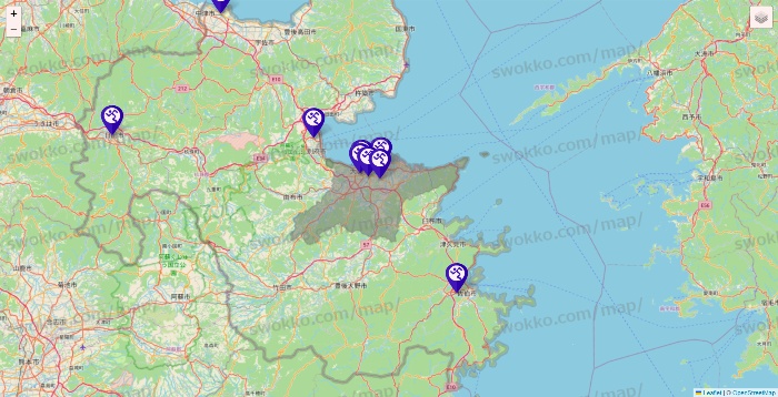 大分県のエニタイムフィットネスの店舗地図