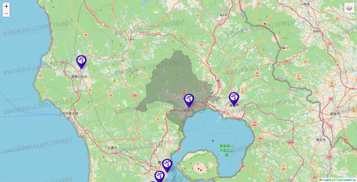 鹿児島県のエニタイムフィットネスの店舗地図