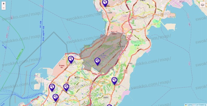 沖縄県のエニタイムフィットネスの店舗地図