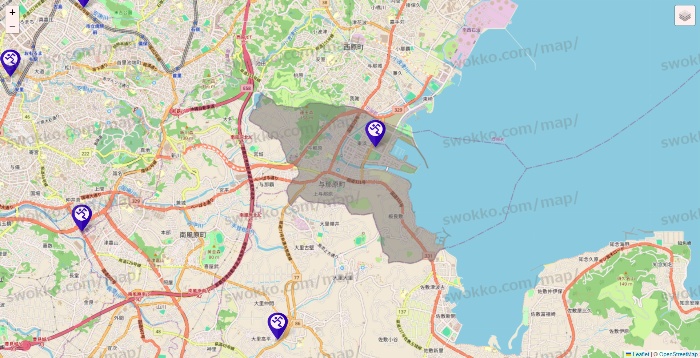 沖縄県のエニタイムフィットネスの店舗地図