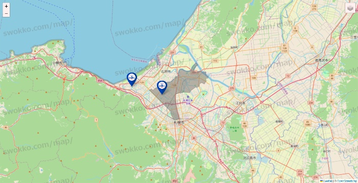北海道のアクトスの店舗地図