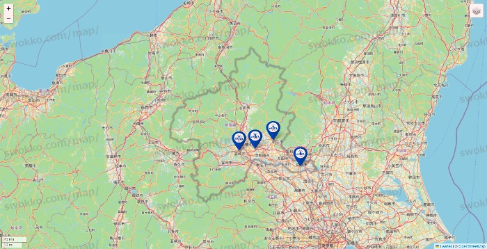 群馬県のアクトスの店舗地図