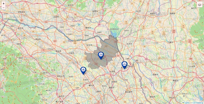 埼玉県のアクトスの店舗地図