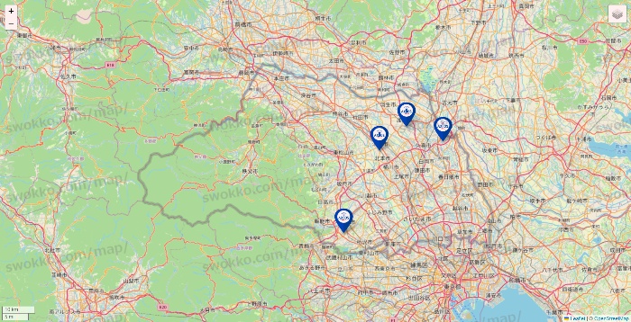 埼玉県のアクトスの店舗地図