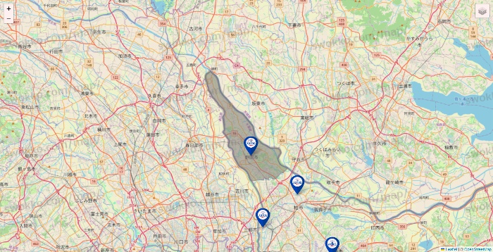 千葉県のアクトスの店舗地図