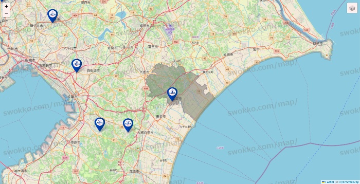 千葉県のアクトスの店舗地図