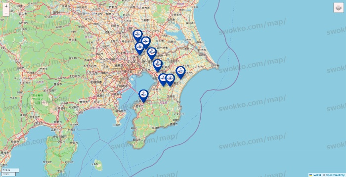 千葉県のアクトスの店舗地図