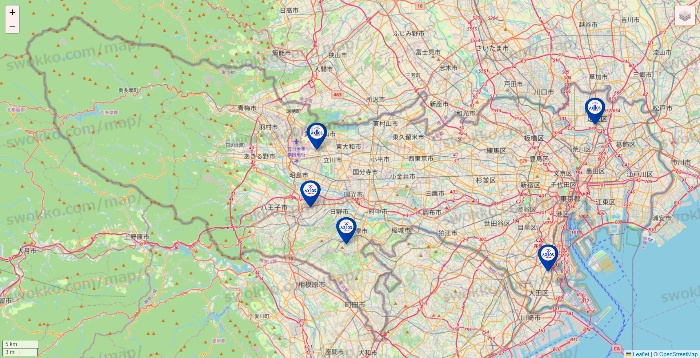 東京都のアクトスの店舗地図