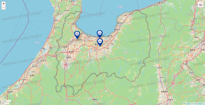 富山県のアクトスの店舗地図
