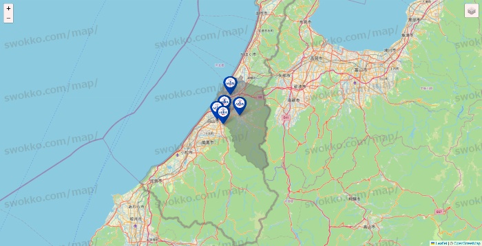 石川県のアクトスの店舗地図