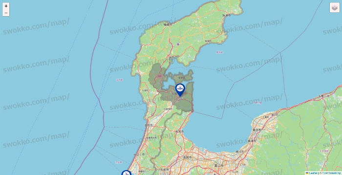 石川県のアクトスの店舗地図