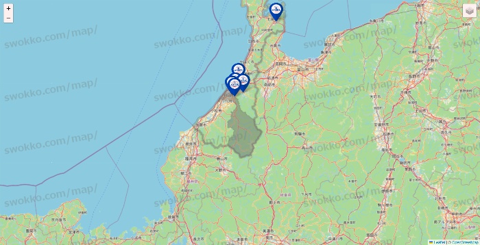 石川県のアクトスの店舗地図