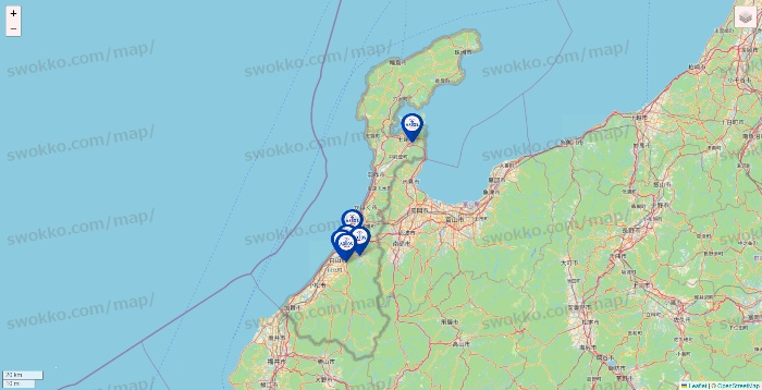 石川県のアクトスの店舗地図