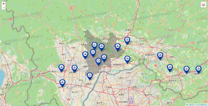 岐阜県のアクトスの店舗地図