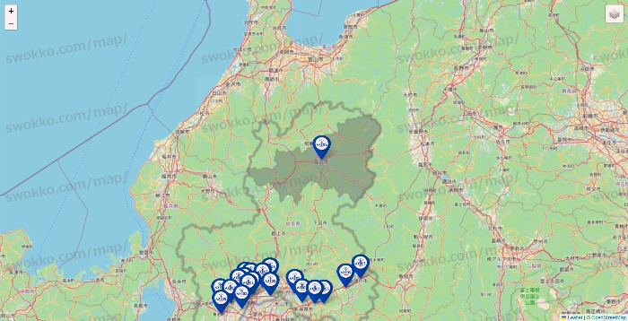 岐阜県のアクトスの店舗地図