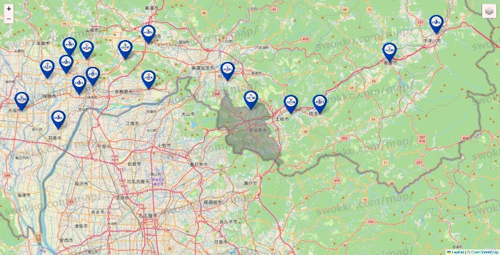 岐阜県のアクトスの店舗地図