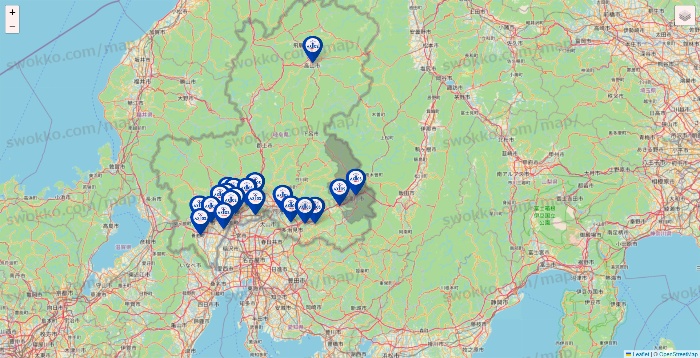 岐阜県のアクトスの店舗地図