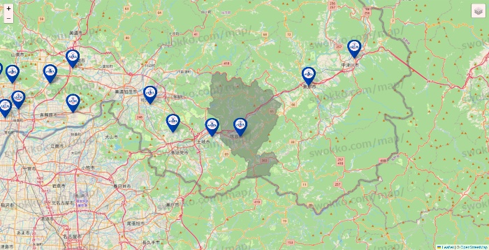 岐阜県のアクトスの店舗地図