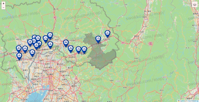 岐阜県のアクトスの店舗地図
