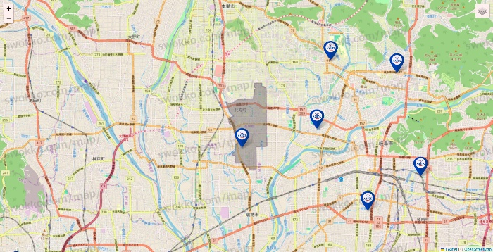 岐阜県のアクトスの店舗地図