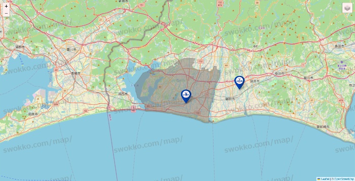 静岡県のアクトスの店舗地図