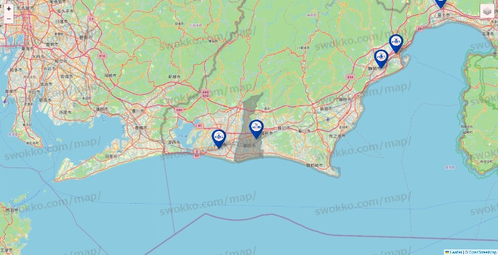 静岡県のアクトスの店舗地図