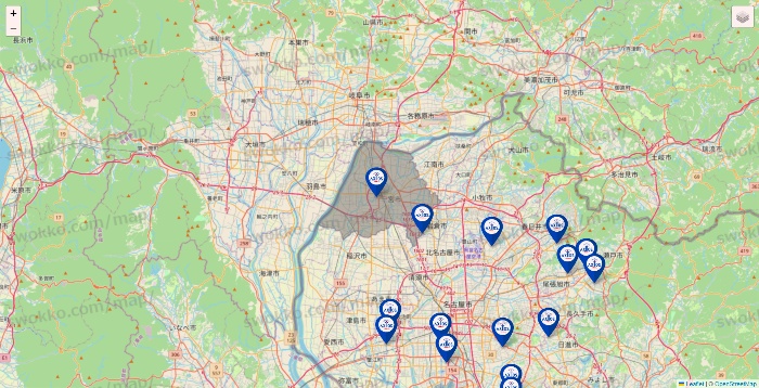 愛知県のアクトスの店舗地図