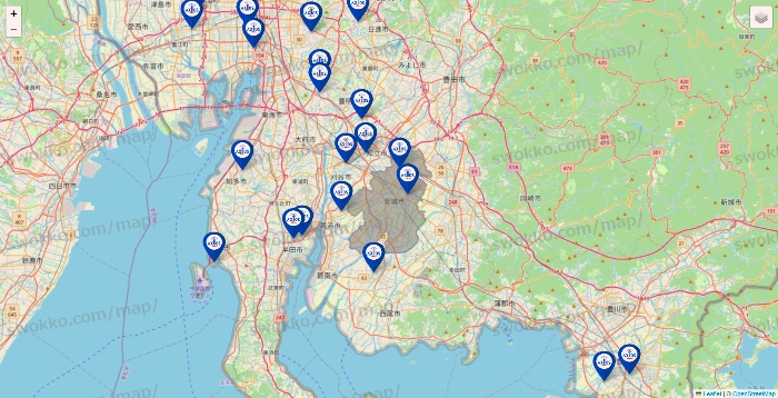愛知県のアクトスの店舗地図