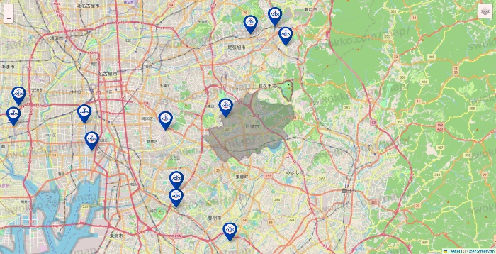 愛知県のアクトスの店舗地図