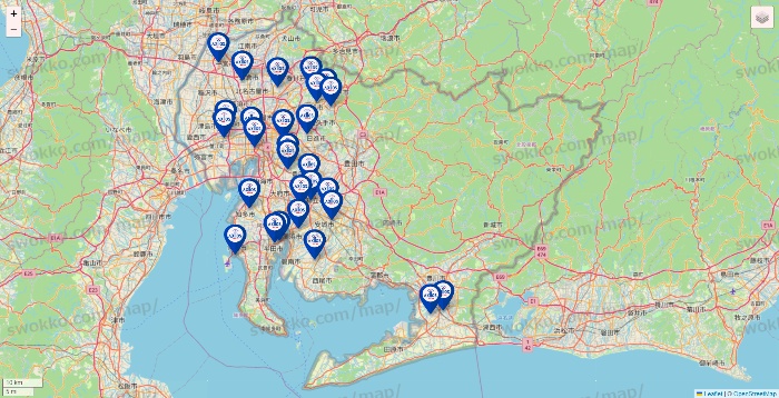 愛知県のアクトスの店舗地図