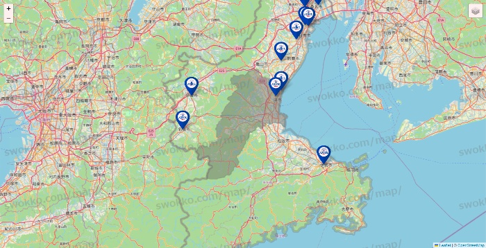 三重県のアクトスの店舗地図