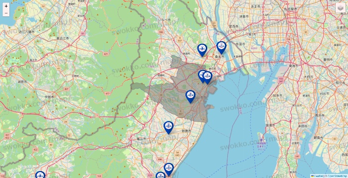 三重県のアクトスの店舗地図