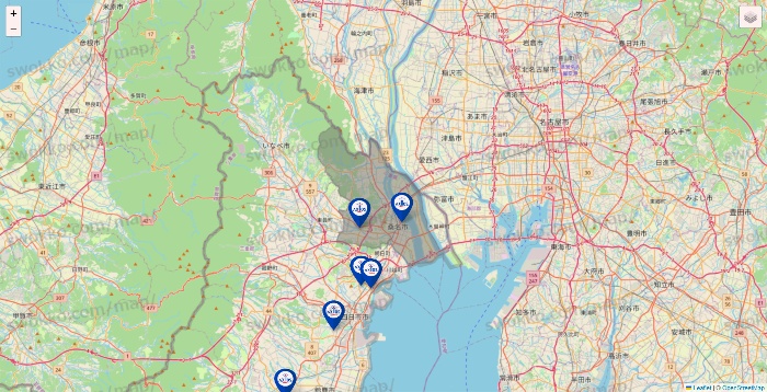 三重県のアクトスの店舗地図