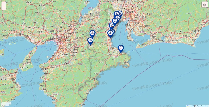 三重県のアクトスの店舗地図