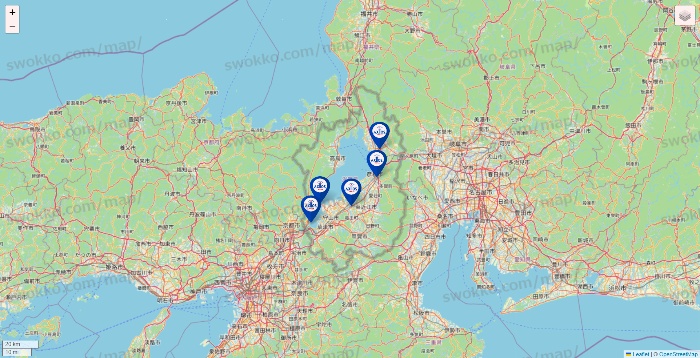 滋賀県のアクトスの店舗地図