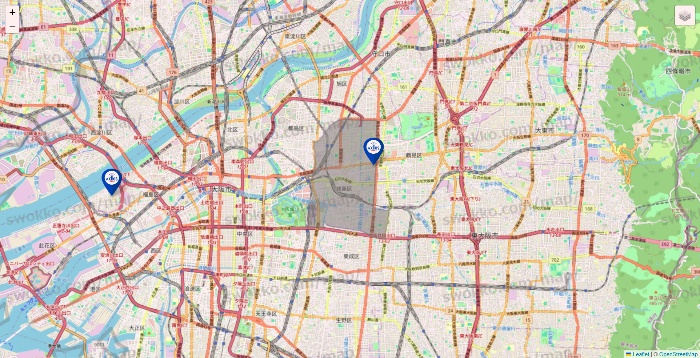 大阪府のアクトスの店舗地図